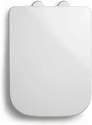 White Square Soft Close Toilet Seat Quick Release Square Heavy Duty Toilet Seat Soft Close Bathroom Quick Release Toilet Seat Antibacterial Glaze Easy Clean Loo Seat White