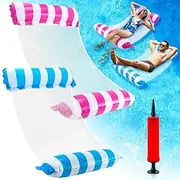 Lunriwis Pool Float Water Hammock 2 Pack Inflatable Swimming Pool Float Hammock for Adults, 4-in-1Multi-Purpose Water Floating Rafts for Pool Lake Beach