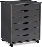 LINON HOME DECOR Products Rolling Cart, Wood, Grey