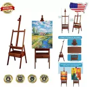 Compact Walnut Beechwood H-Frame Easel - Perfect for Painting or Exhibition Use