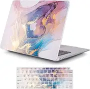 MonsDirect Case Fit for 2022 M2 Chip MacBook Pro 13 inch, 2021 2020-2016 Release M1 A2338 A2289 A2251 A2159 A1989 A1706 Hard Shell Case & Keyboard Cover for New Pro 13 with Touch Bar, White Gold