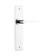 Iver Como Door Lever Handle on Chamfered Backplate Polished Chrome