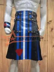 Men's Leather Gay BDSM Fetish Pride Flag Kilt Pocket Pouch Granted Culture Kilt