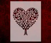 Heart Love Tree of Life Stencil Template Reusable 8.5 x 11 Inches for Painting