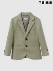 Reiss Apple Kin 9-13 yrs Linen Single Breasted Blazer (N74030) | $220