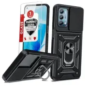 for Oneplus Nord N200-5G Case, with Tempered Glass Screen Protector & Black