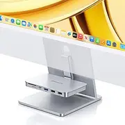 Minisopuru iMac Accessories - USB C Hub for iMac 24 Inch 2021/2023/2024, iMac USB Hub for iMac M1/M3/M4, iMac USB Adapter with 10Gbps for iMac 24 Inch and Studio Display 27 Inches, Silver (without SSD