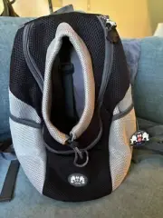 AG Pet Pet Carrier Backpack Cat/Dog Medium Pet Black and Gray w/Pockets