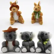 3-9x Australian Souvenir Soft Plush Toy Koala Kangaroo Australia Animals w Flag
