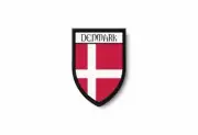 PATCH PATCHES EMBLEM IRON ON GLUE PRINT FLAG world crest denmark