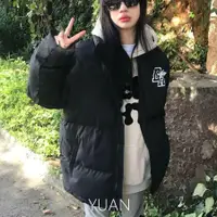 在飛比找蝦皮商城精選優惠-外套女 冬季外套 厚外套 棉衣 ins國潮美式復古字母棉衣棉