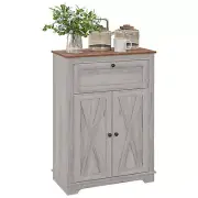 HOMCOM Farmhouse Barn Door Accent Cabinet, Kitchen Sideboard Storage Cabinet wit