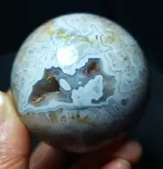 TOP 242.G Natural Polished Mexico Banded Agate Crystal Sphere Ball Healing WD364