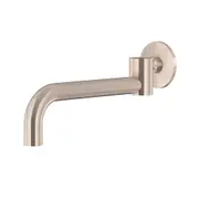 MEIR Round Brass Basin Bath Spout - Swivel Curved - Wall Mounted - Champagne