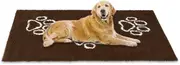 EXPAWLORER Dog Door Mat for Muddy Paws - Highly Absorbent Microfiber Rug, Soft Chenille Runner Indoor Outdoor Floor, Non-Slip Large Pet Paw Cleaning Washable Mud Mat for Bathroom, Brown