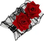 [COLLBATH] Short Lace Gloves Women's Fingerless Gloves Flowers Gothic Lolita Wrist Corsage Bridal Wedding Accessory