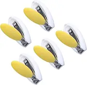 SWOOMEY 5PCS Nail Clippers Cartoon Egg Shaped Nail Trimmers Protective Sleeve Durable Blades Random Tool Random Color