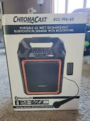 ChromaCast Portable 60 Watt Rechargeable Bluetooth CC-PPA-60 PA Speaker With Mic