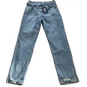 No Boundaries Juniors' Super High Rise Straight Split Hem Jeans - Size 9