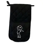 Bam Stickman - Novelty Double Mitt Oven Gloves Double Kitchen Chef BBQ Mitts
