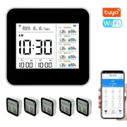 13 in 1 Tuya WIFI Intelligent Thermometer Hygrometer Indoor Accurate Temperature Humidity Gauge Monitor with Time/Calend