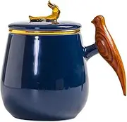 Sterling Silver Teacup Ji Blue Ceramic Personal Cup Gift Box Office Meeting Convenient Tea Drinking Cup-Type-2