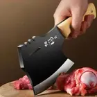 Stainless Steel Cleaver Axe Knife Kitchen Beef Bone Chopping Butcher Chef Wood S
