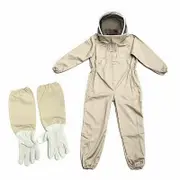 Ozoffer Beekeeping Full Suit Bee Suit Heavy Duty with Leather Ventilated Keeping Gloves