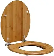 Wood Toilet Seat Standard,Toilet Seat Cozy Soft Close Made,Mute Stainless Steel Hinges Wood Cover O,V,U Shape Universal