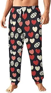 [Generic] Men's Sweatpants, Rugby with Heart Shapes-109, Polyester Joggers, Sweatpants Jogging Pants for Workout Running