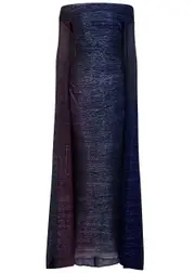 Talbot Runhof Cape-effect Metallic-weave Gown - Navy - 40 (UK14 / L) 40 (UK14 / L)