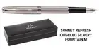 Parker Sonnet P.II Premium Silver Lustre CT Medium Point Fountain Pen 1743562