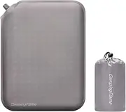 CampingFlame Inflatable Seat Cushion - Self-Inflatable Memory Foam Seat Cushion for Camping, Backpacking, Stadium, Airplane - Portable & Wear-Resistant - Grey