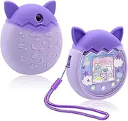 ZIENVE Silicone Case Compatible with Tamagotchi Pix Virtual Pet Game Machine, Soft Skin Protective Cover for Tamagotchi Pix Sleeve Protector with Hand Strap, Purple