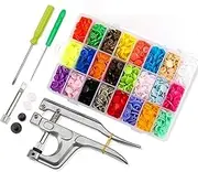 LEDON 1500PCS Plastic KAM Snaps Kit T5 Fastener Button Press Stud Plier Tool Set Fastener Tool Set for Sewing, Crafting, DIY Projects, and Baby Diapers - Includes Pliers and Organizer Storage Box
