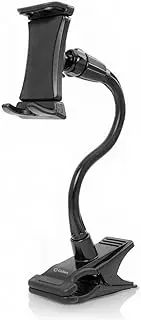 Gooseneck Flexible Cell Phone Holder and Tablet Mount with Clamp. Clip-On Stand for Bedroom Desktop Kitchen Office Car Compatible for iPad Pro Air Mini, Galaxy Smartphones iPhones, Google Pixels