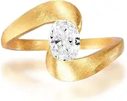 [Melhill] S925 Sterling Silver Diamond Ring Cubic Zirconia Gemstones Minimalist Daily Wear Engagement Wedding Jewelry for Women Size 7
