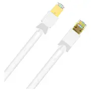 Cruxtec CAT8 40GbE S/STP Triple Shielding PoE Cable White 10m