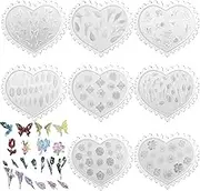 UKQRRTC 8Pcs Polymer Clay Molds, Miniature Silicone Clay Earring Molds, DIY Jewelry Making Kit for Making Earrings Keychains Necklaces Cookies