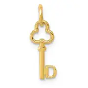 14k Key Letter D Initial Charm Bracelet Necklace