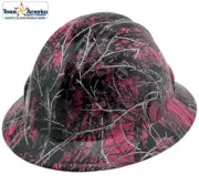 Muddy Girl Pink Hydro Dipped Full Brim Hard Hat with Ratchet Suspension