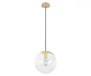Marcel 1 Light 300mm Pendant in Solid Brass with Clear Glass
