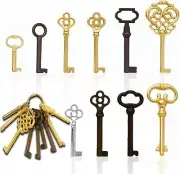 Skeleton Key Set, 10-Keys Universal Skeleton Keys for Vintage Old Furniture