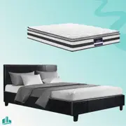 Double Package | Coogee Bed Black & Normay Series Pillow Top Mattress (Medium Firm)
