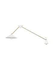 Campari 2 Light Pendant in White with White Marble and Brass Details