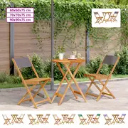 Garden Dining Set Table and Chairs Bistro Set Fabric and Solid Wood vidaXL