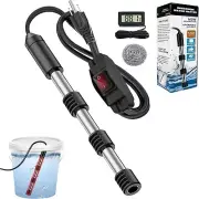 Immersion Water Heater for Bathtub with Switch and LCD Thermometer for Water