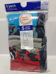 5-Pack Wonder Nation Boys XL 14-16 Boxer Briefs Underwear 100% Cotton