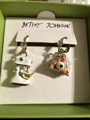 Betsey Johnson Gold Tone Stand Mixer & Cherry Pie Slice Baby Cakes Drop Earrings