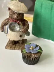 Rafterville “Hans” Bakery Bear W/Chocolate Cupcake Figurine 3” Boxed